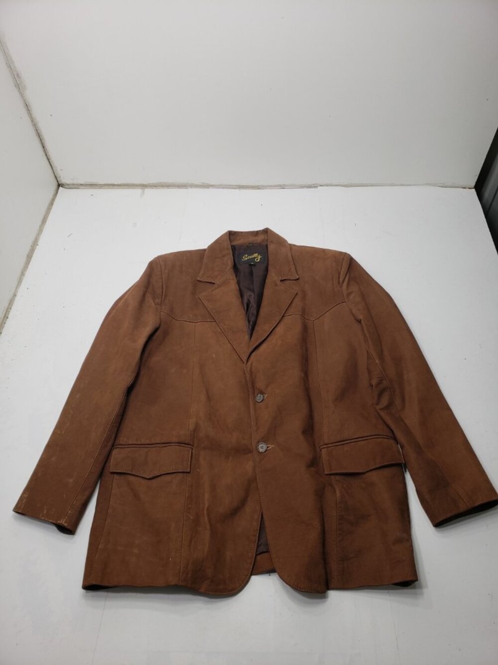 Scully Brown Suede Leather Western Blazer Jacket Women’s Size 46 Button Front